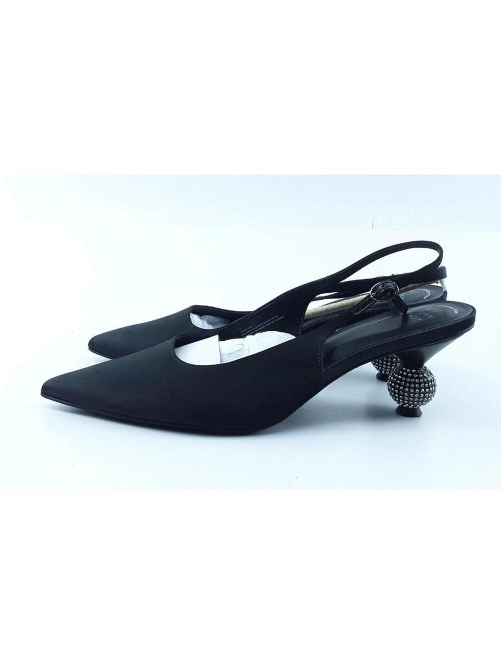 A New Day Simone Rhinestone Ball Heel Slingbacks Black Size 8.5 Pointed Toe NWT
